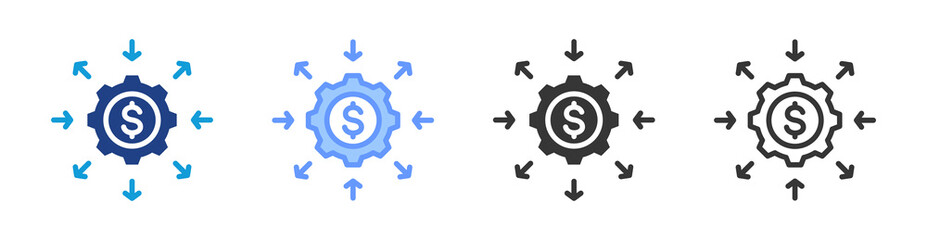 Diversification icon set multiple style collection