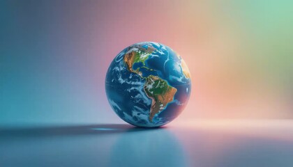 Vibrant Earth Globe on a Gradient Background Radiates Global Environmental Consciousness