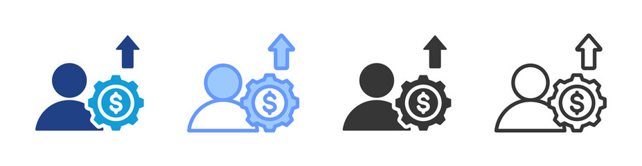 Entrepreneurship icon set multiple style collection