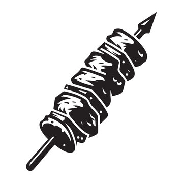 recommend clip art: Grilled Skewer Silhouette A Delicious BBQ Food Vector Illustration