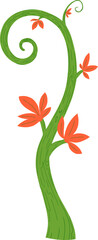 Whimsical Green vine illustration with leaves