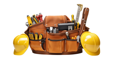 Construction Workers Tool Belt with Hard Hats