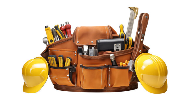 Construction Workers Tool Belt with Hard Hats