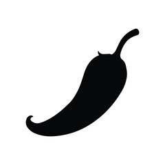 vector illustration of a chili pepper silhouette on white background