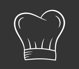 Illustration of a chef cap in line style, dark background, vector eps10 illustration