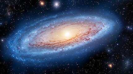 Naklejka premium Galaxy in space, spiral structure, stellar background, astronomy