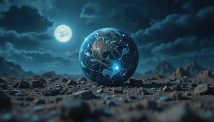 Global Networking Under Moonlight: A Vision of Connected Earth at Night
