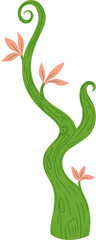 Whimsical Green vine illustration with leaves