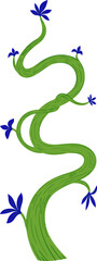Whimsical Green vine illustration with leaves