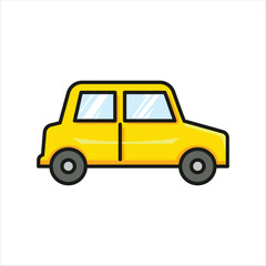 Classic mini Car yellow Land Transportation