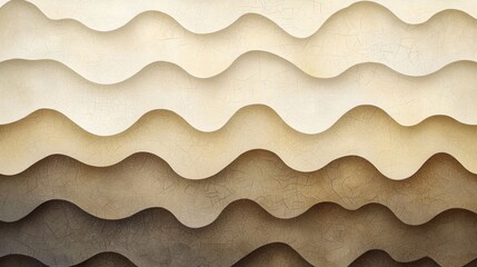 Textured Wavy Layers in Earth Tones, Abstract Background Design