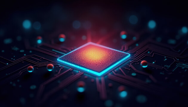 A close up of a computer processor chip, representing quantum computing breakthrough technology.