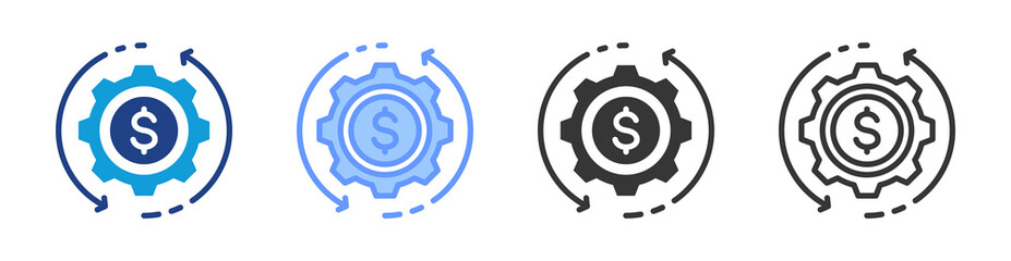 Cashflow icon set multiple style collection
