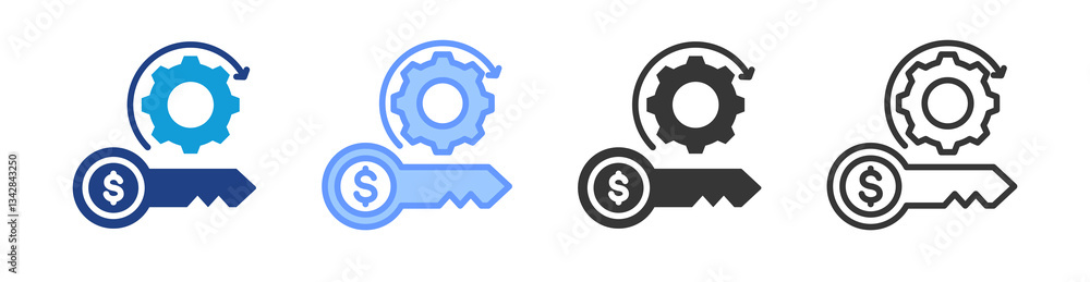 Poster Overhead icon set multiple style collection