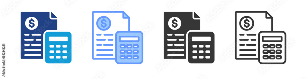 Poster estimate icon set multiple style collection