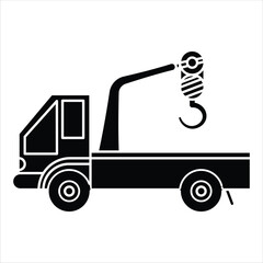 Flat Icon Tow Truck Roadside Assistance Land Transportation