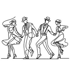 vector illustration of a couple, vector illustration of a dancing couple, Elegant Dancing Line Art