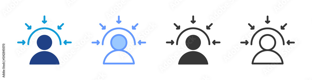 Aufkleber customer centric icon set multiple style collection