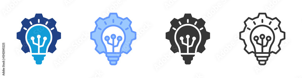 Poster innovation icon set multiple style collection