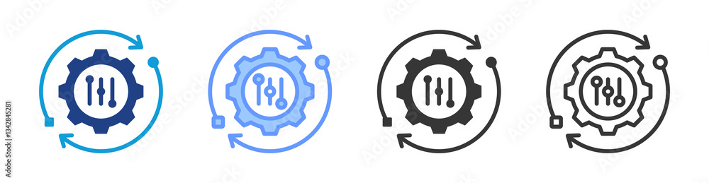 Poster Adaptability icon set multiple style collection