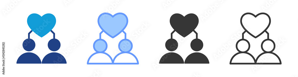 Poster empathy icon set multiple style collection