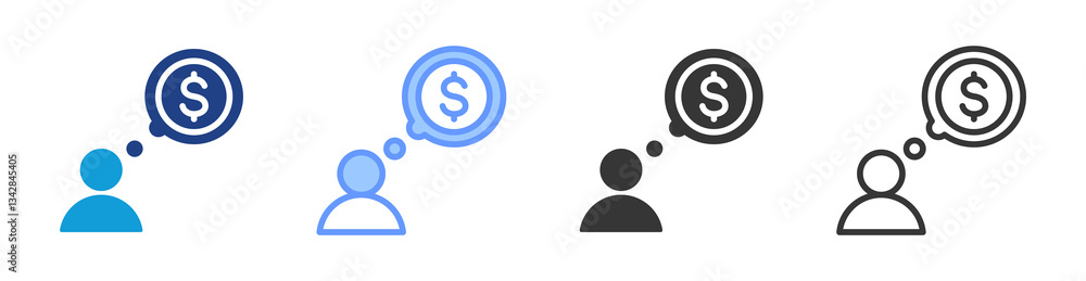 Poster Expectation icon set multiple style collection