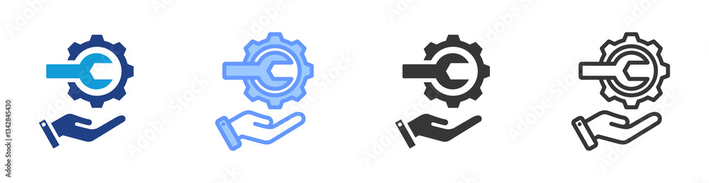 Poster Service icon set multiple style collection