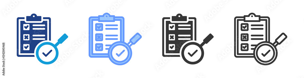 Poster Evaluation icon set multiple style collection