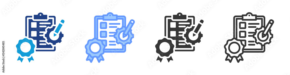 Aufkleber Quality Control icon set multiple style collection