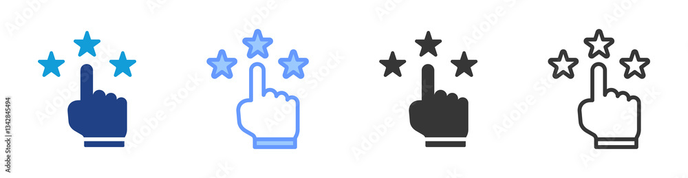 Poster Satisfaction icon set multiple style collection