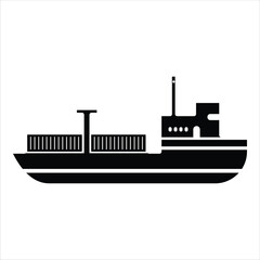 Flat Icon Container Ship Cargo Shipping Vessel Water transportation
