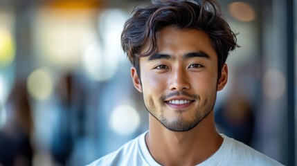 Obraz premium Portrait of a Smiling Asian Man