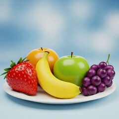fruits on a white background