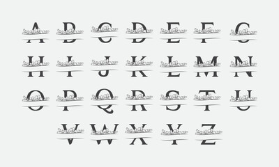 Alphabet incorporated with flower with text space