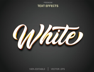 White 3D Editable Text Effect, Set Elegant white golden Abstract  text effect,