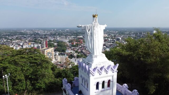 Aerial panoramic view of Villavicencio, Colombia, with city landmarks and green landscape This footage is for editorial use only and cannot be used for commercial purposes