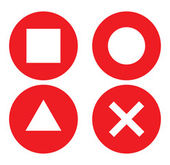 Obraz premium Basic shapes: Circle, square, triangle . play station icon game . 