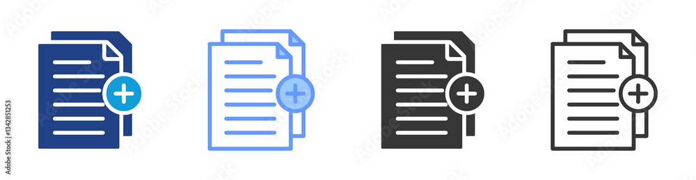 Aufkleber Add Data icon set multiple style collection