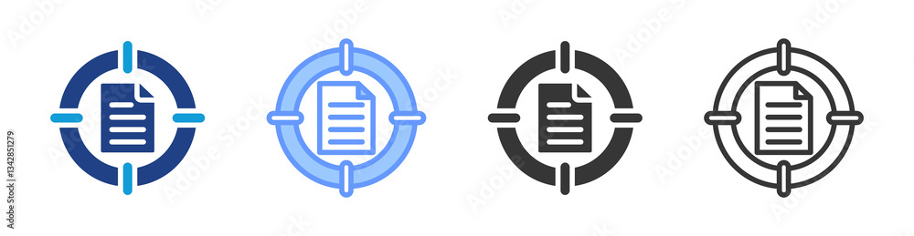 Poster Data Accuracy icon set multiple style collection