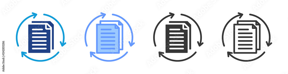 Poster Data Consistency icon set multiple style collection