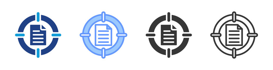 Data Accuracy icon set multiple style collection