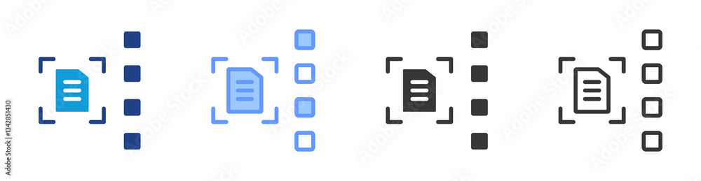 Fototapete sampling icon set multiple style collection