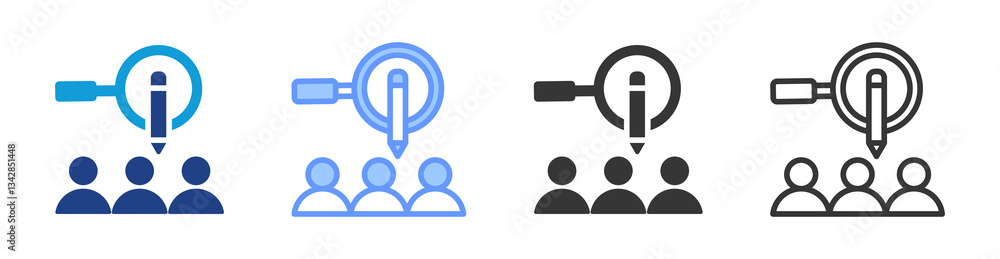 Aufkleber census icon set multiple style collection