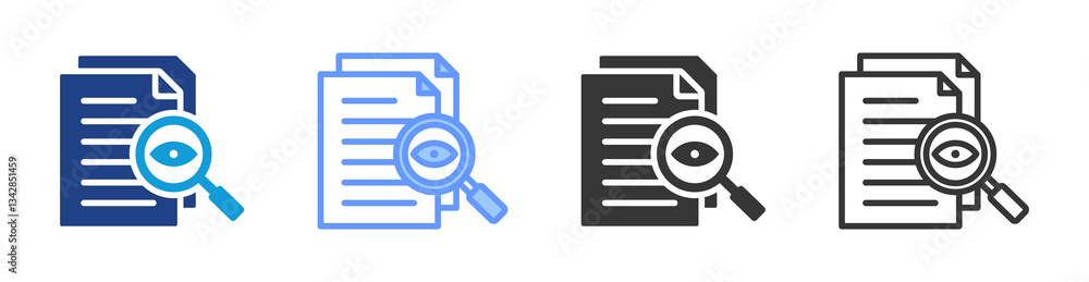 Poster Observation icon set multiple style collection