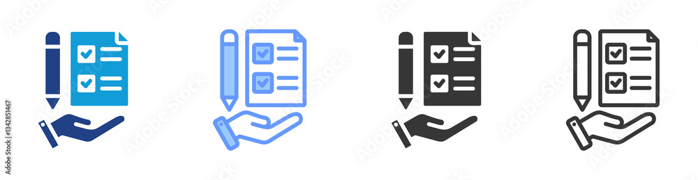 Poster Survey icon set multiple style collection