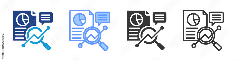 Poster Quantitative Data icon set multiple style collection