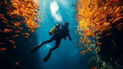 aquanaut in aquarium