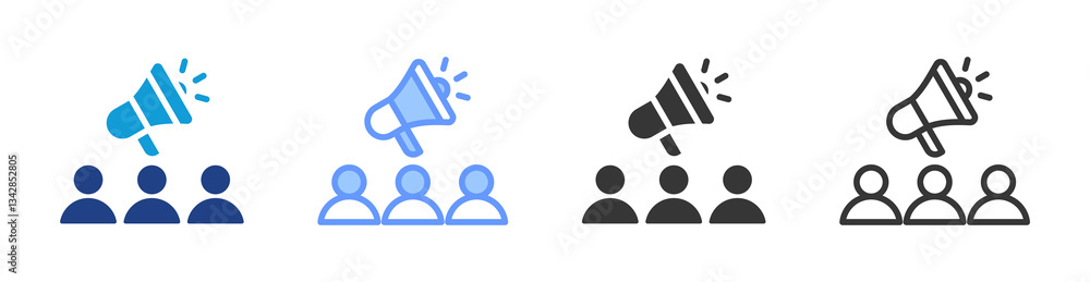Poster Public Relation icon set multiple style collection
