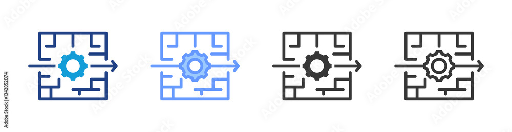 Aufkleber Exit Strategy icon set multiple style collection