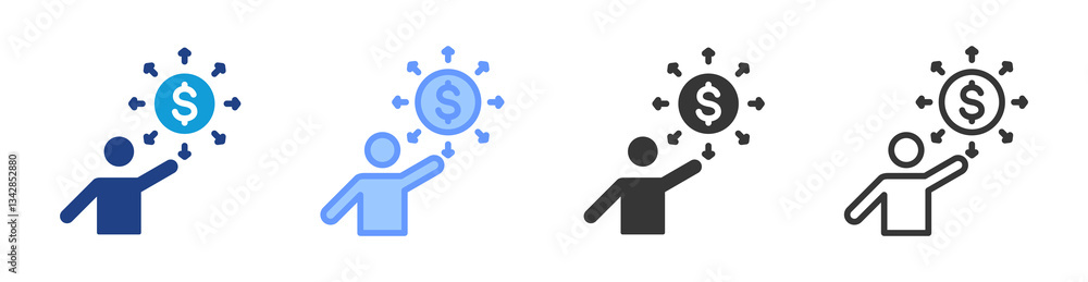 Aufkleber liability icon set multiple style collection